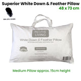 Luxury 70% Feather 30% Down Superior Medium Standard Pillow — 48x73cm — Allure Home Collections