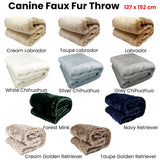Gold faux fur throw blanket 127 x 152cm view 2
