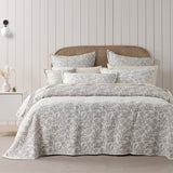 Aldsworth stone polyester and cotton quilted bedspread set queen