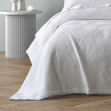Elkstone White Jacquard Coverlet 3pcs, Queen King