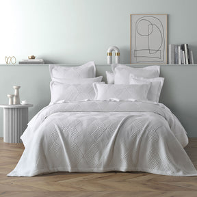 Elkstone white polyester jacquard coverlet super king