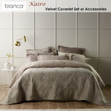 Nympsfield Velvet Coverlet Set, Queen King, Taupe