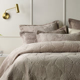Nympsfield Velvet Coverlet Set, Queen King, Taupe