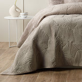 Nympsfield Velvet Coverlet Set, Queen King, Taupe