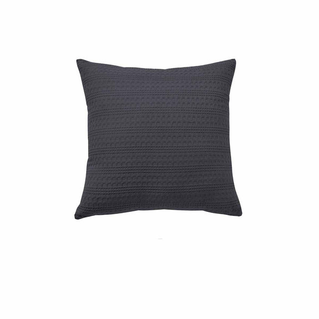 Bianca Kahlani Waffle Square Filled Cushion — Charcoal and Sage — Allure Home Collections