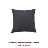 Bianca Kahlani Waffle Square Filled Cushion — Charcoal and Sage — Allure Home Collections