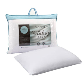 Lizard Talalay latex pillow high profile on a made bed