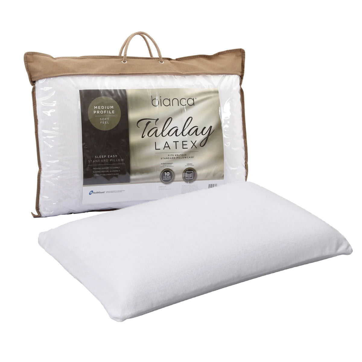 Bianca Talalay Latex Soft Profile Pillow — Pressure-Relieving, Breathable — Allure Home Collections