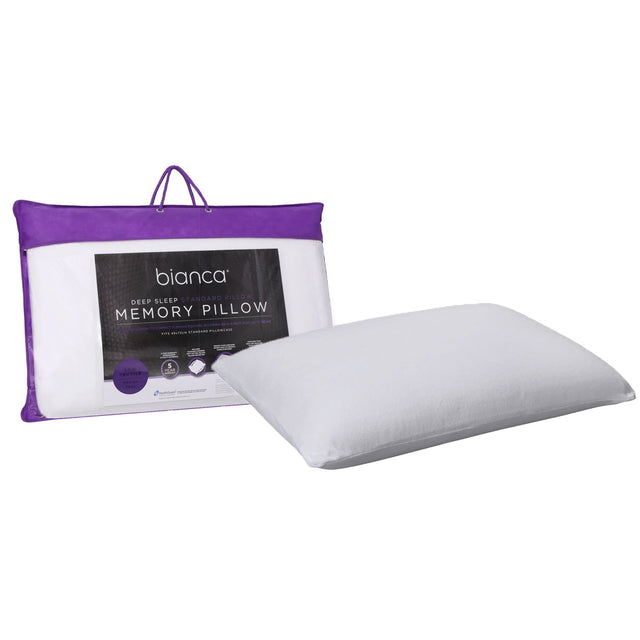 Bianca Memory Foam Low Profile Pillow — 65x40cm, Head and Neck Contouring — Allure Home Collections