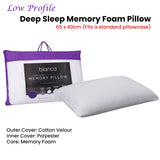 Bianca Memory Foam Low Profile Pillow — 65x40cm, Head and Neck Contouring — Allure Home Collections