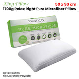 Bianca Relax Right 1700g Microfibre King Pillow — 50x90cm, Cotton Japara Cover — Allure Home Collections