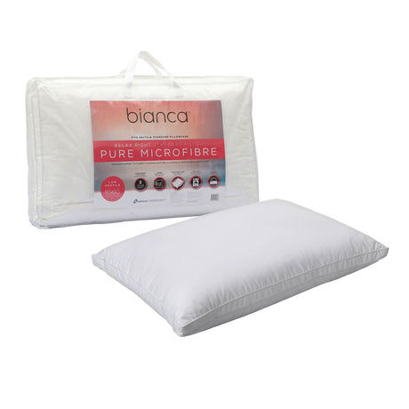 Bianca Relax Right 850g Microfibre Low Profile Standard Pillow — 49x72cm — Allure Home Collections