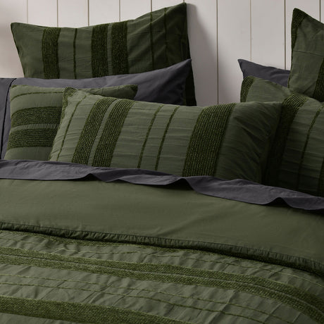 Bianca Avery Forest Chenille Striped Quilt Cover Set — Allure Home Collections