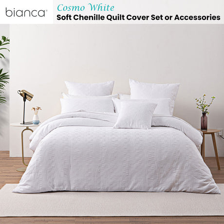 Bianca Cosmo Soft Chenille Geometric Quilt Cover Set — Allure Home Collections