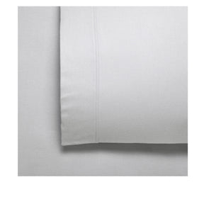 Deruta silver 170GSM flannelette cotton sheet set on a bed