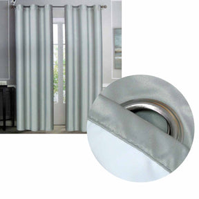 Robertson silver coated blockout eyelet curtains in a modern media room