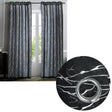Sheer Eyelet Curtains with Silver Foil Design — Black Pair 137 x 213cm — Allure Home Collections