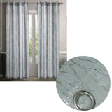 Sheer Eyelet Curtains with Silver Foil Design — Grey Pair 137 x 213cm — Allure Home Collections