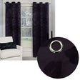 Belmondo Provincial Floral Jacquard Eyelet Curtains — Aubergine Pair 120 x 220cm — Allure Home Collections