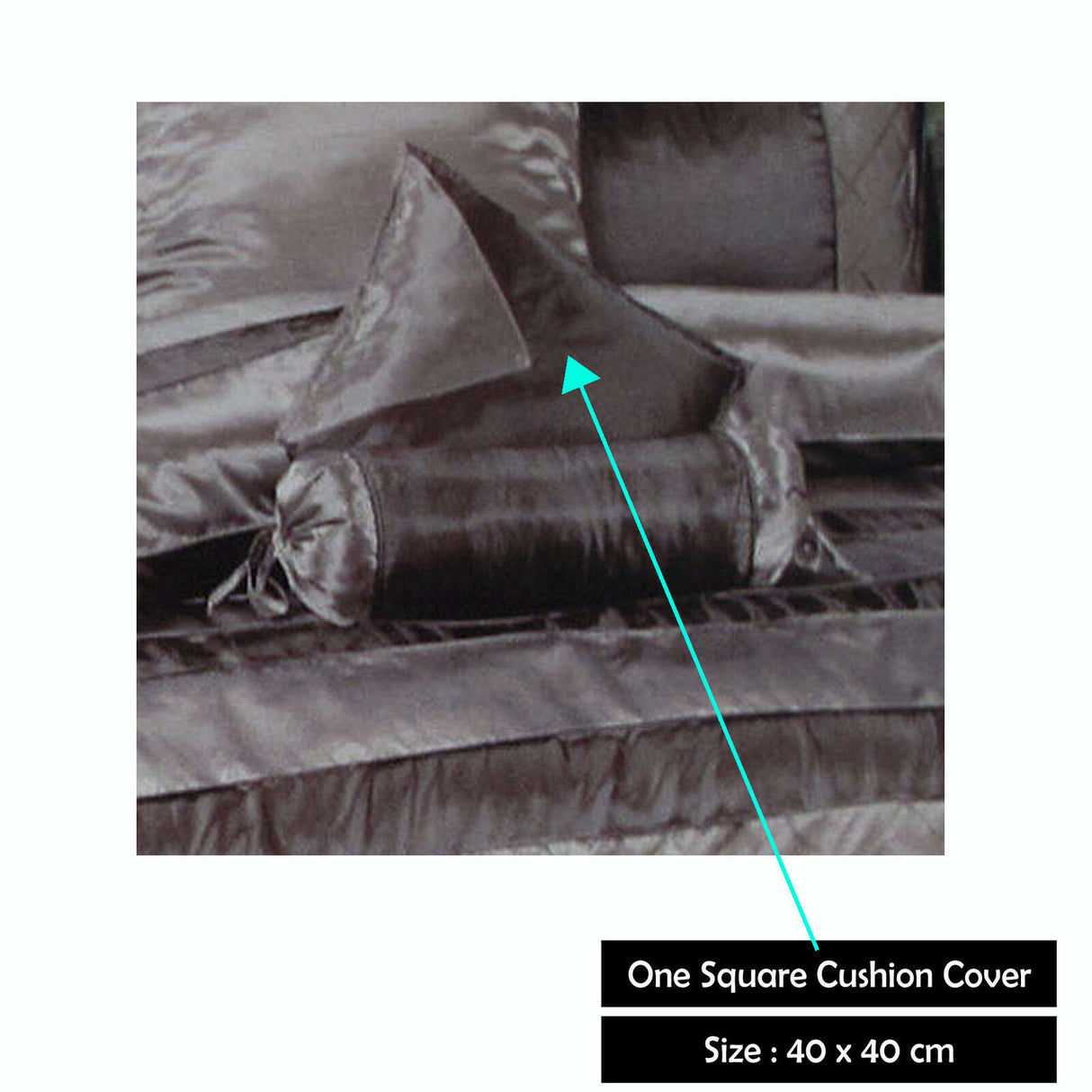 Boudoir Caledonia Pintucked Cushion Cover — Black and Silver — Allure Home Collections