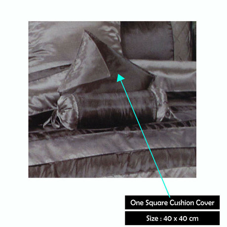 Boudoir Caledonia Pintucked Cushion Cover — Black and Silver — Allure Home Collections