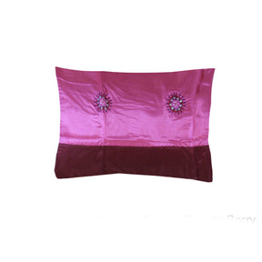 Demnate floral embroidery breakfast cushion cover berry and plum 30 x 40cm