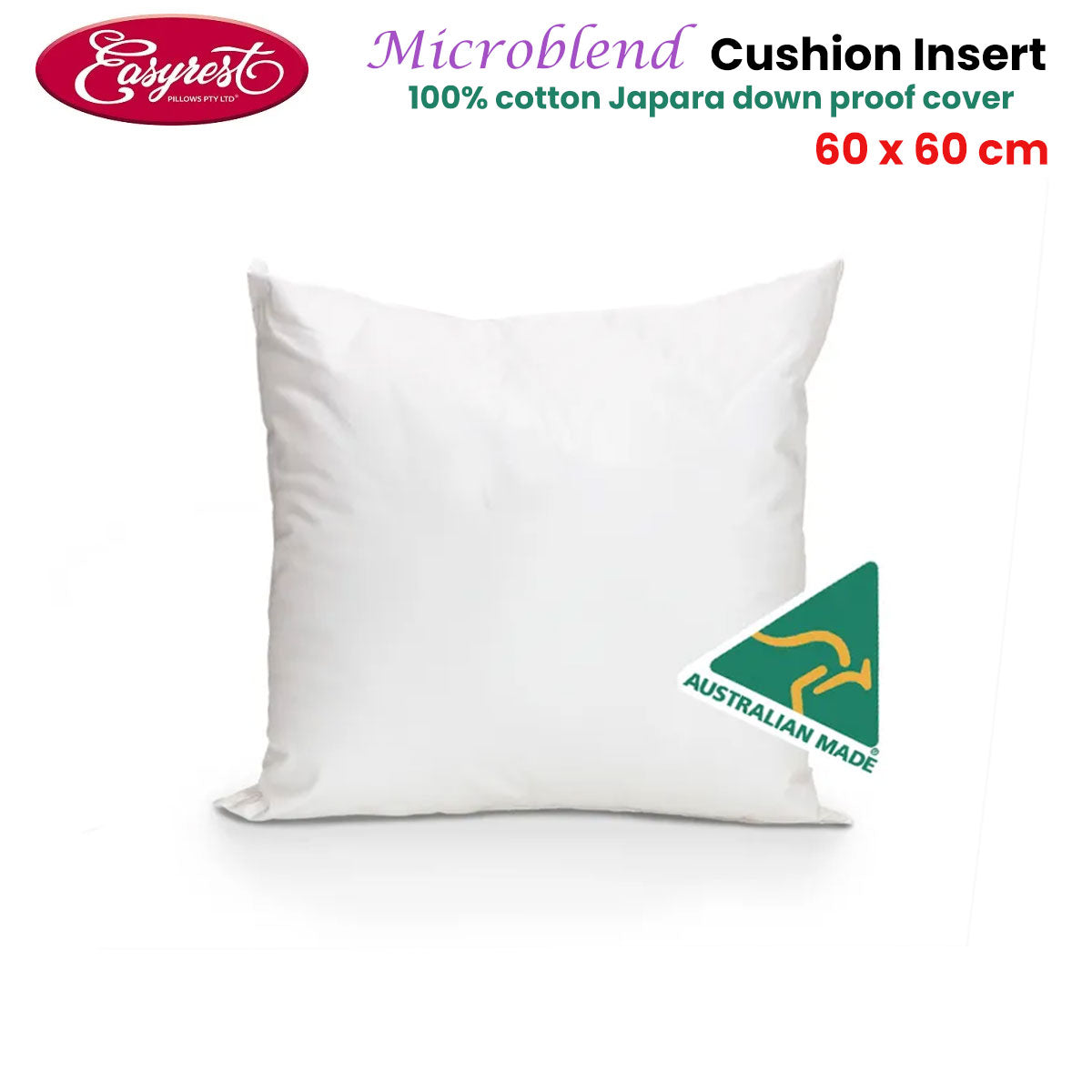 Easyrest Microblend Cushion Insert — 60 x 60cm Hypoallergenic — Allure Home Collections