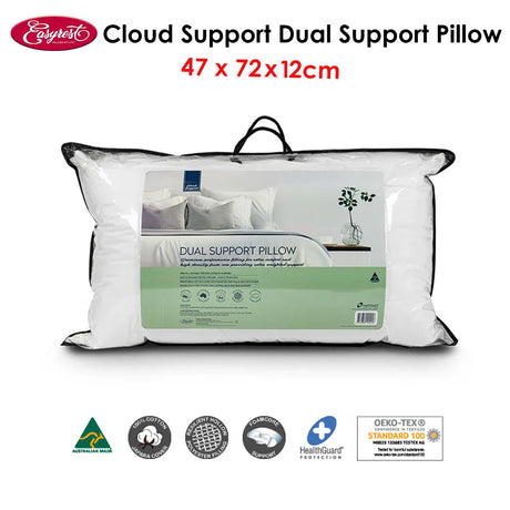 Easyrest Cloud Support Dual Support Pillow — 47x72x12cm, Side and Back Sleepers — Allure Home Collections
