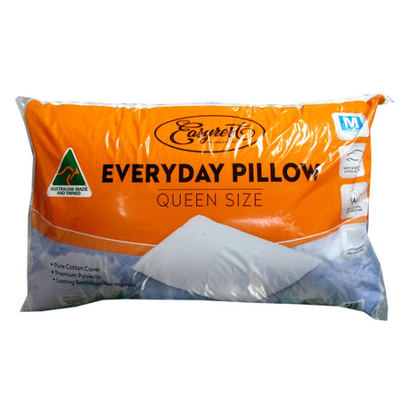 Easyrest Everyday Queen Pillow — 100% Cotton Cover, Hollow Polyester Fill — Allure Home Collections