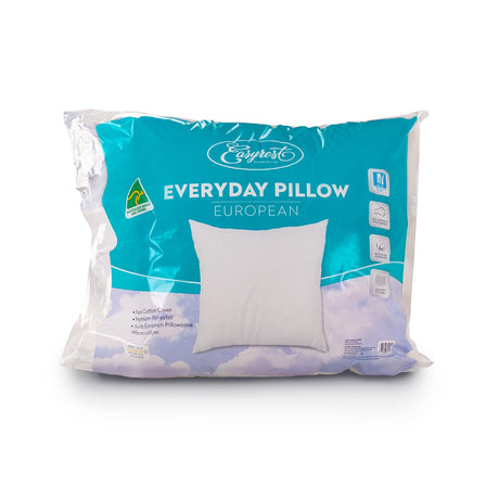 Easyrest Everyday Australian Made European Pillow — Solid White, Hotel Comfort — Allure Home Collections