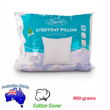 Easyrest Everyday Australian Made European Pillow — Solid White, Hotel Comfort — Allure Home Collections