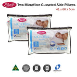 Easyrest Microfibre Standard Gusseted Pillows — 2-Pack, 100% Microfibre, Medium Support — Allure Home Collections