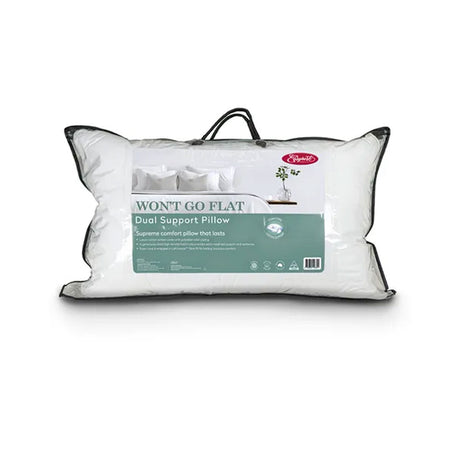 Easyrest Won't Go Flat Dual Support Standard Pillow — 48x73cm, High-Density Foam Core — Allure Home Collections