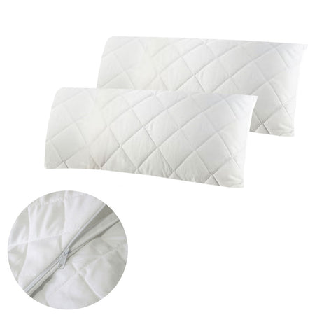 Easyrest King Quilted Pillow Protectors — Pair, 52x92cm, Durable and Comfortable — Allure Home Collections