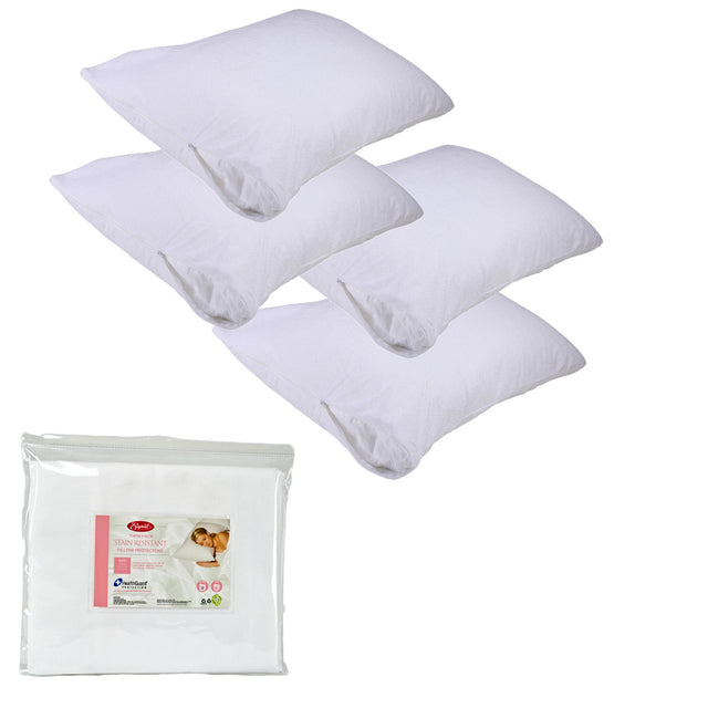 Easyrest Stain Resistant Standard Pillow Protectors — 4-Pack — Allure Home Collections