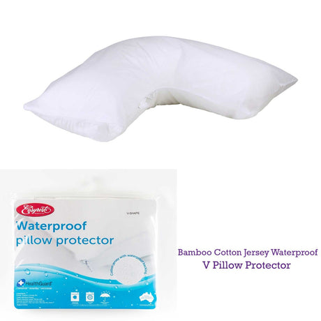 Easyrest Bamboo Cotton Jersey Waterproof V-Pillow Protector — Breathable — Allure Home Collections