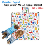 Borrowdale Colour Me In Picnic Blanket, Monster Squad, 125x125cm