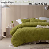 Birdlip Parquet Comforter Set, Cacti Green Queen