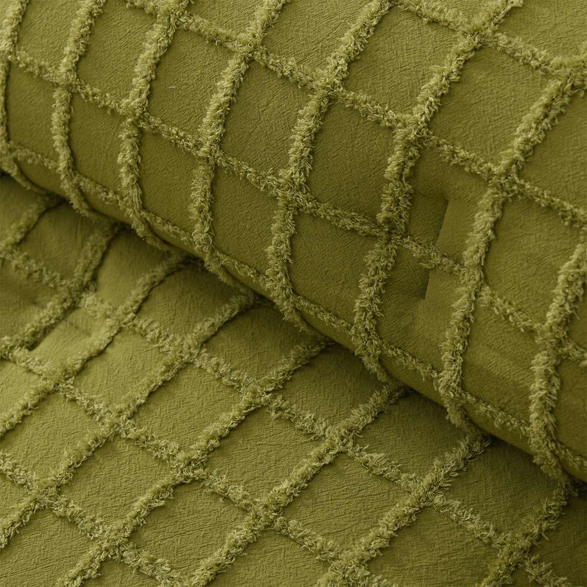 Birdlip Parquet Comforter Set, Cacti Green Queen