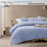 Cowley Parquet Comforter Set, Snooze Blue Queen