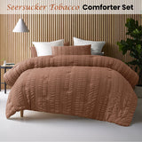 Compton Abdale 3pcs Seersucker Comforter Set, Queen, Tobacco