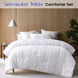 Compton Abdale 3pcs Seersucker Comforter Set, King, White