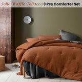Woodmancote 3pcs Waffle Comforter Set, King, Tobacco