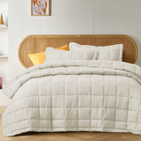 Burford natural French linen coverlet queen
