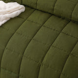 Fairford Olive French Linen Coverlet 3pcs, King