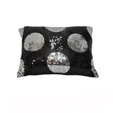 Sequined Black and Silver Breakfast Filled Cushion — Allure Home Collections