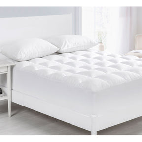 Abersoch 1000GSM microball mattress topper super king on a bed