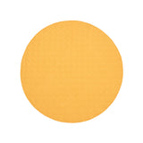 Detail of quilted French linen top on marigold round baby play mat