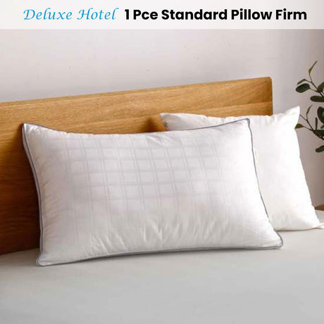 Accessorize Deluxe Hotel Firm Standard Pillow — 45x70cm, High-Quality Cotton — Allure Home Collections