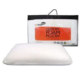 Fraser medium feel memory foam pillow on a made bed